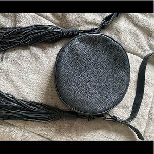 All Saints Real Leather Round Crossbody Purse